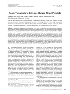 Room Temperature Activates Human Blood Platelets