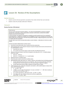 Geometry Module 1, Topic G, Lesson 33: Teacher