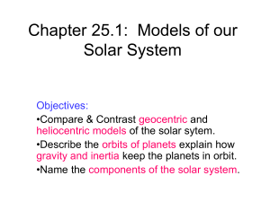 Chapter 25.1: Models of our Solar System