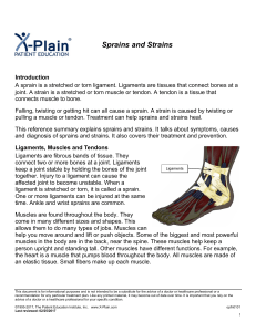 Sprains and Strains - Patient Education Institute