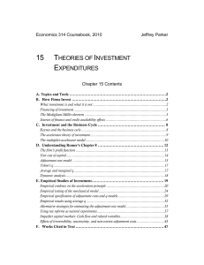 15 THEORIES OF INVESTMENT EXPENDITURES