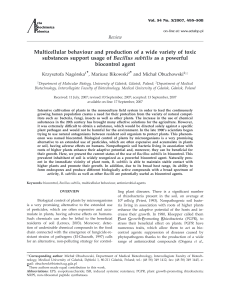 Multicellular behaviour and production of a wide variety of toxic