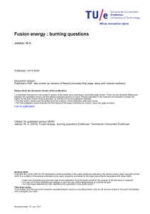 Fusion energy : burning questions