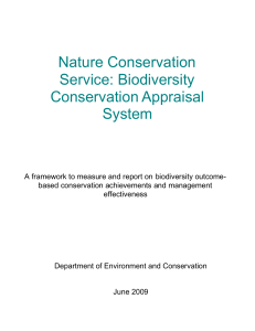 Nature Conservation Service: Biodiversity Conservation Appraisal