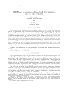 Skill biased heterogeneous firms, trade liberalization, and the skill