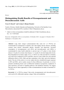 Distinguishing Health Benefits of Eicosapentaenoic and
