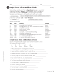 Anglo-Saxon Affixes and Base Words