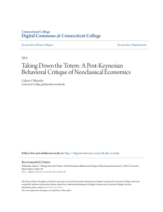 A Post-Keynesian Behavioral Critique of Neoclassical Economics