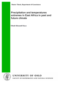Precipitation and temperatures extremes in East Africa in past and