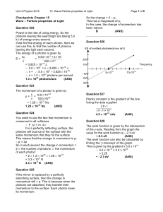 Particle properties of Light solutions 2016