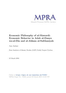 Economic Philosophy of al-Mawardi
