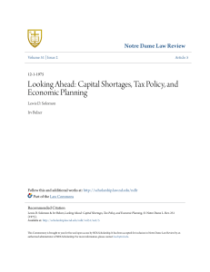 Looking Ahead: Capital Shortages, Tax Policy, and Economic