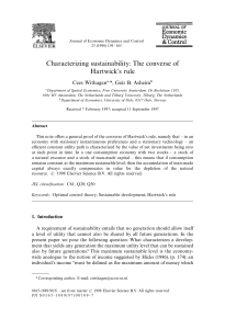 Characterizing sustainability: The converse of Hartwick`s rule
