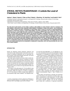 STEROL METHYLTRANSFERASE 1 Controls the Level of