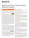 Glossary for Sony`s Video Security Network Cameras