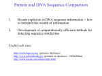 Protein and DNA Sequence Comparison