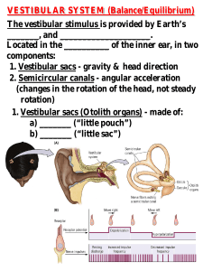 The vestibular stimulus is provided by Earth`s