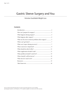 Gastric Sleeve Surgery and You