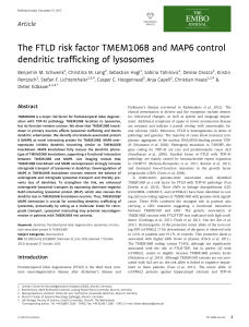 The FTLD risk factor TMEM106B and MAP6 control dendritic