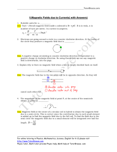 5.Magnetic effects of current with answers