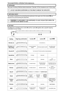 TECHNOPIPES OPERATION MANUAL