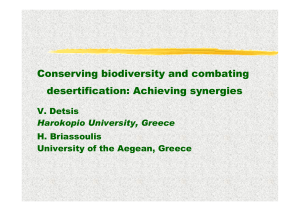 Conserving biodiversity and combating desertification: Achieving