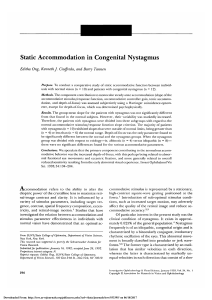 Static accommodation in congenital nystagmus.