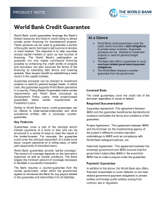 Credit Guarantee - World Bank Treasury