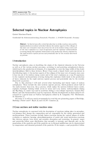 Selected topics in Nuclear Astrophysics