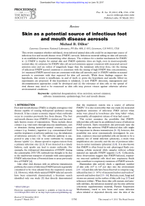 Skin as a potential source of infectious foot and mouth disease