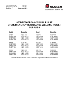 875DP/500DP/500HV DUAL PULSE STORED ENERGY