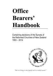 Office Bearers Handbook - Reformed Churches of New Zealand