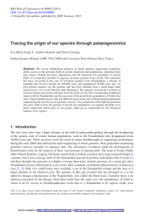 Tracing the origin of our species through palaeogenomics
