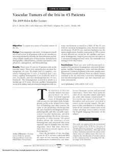 Vascular Tumors of the Iris in 45 Patients