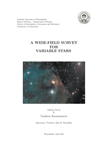 a wide-field survey for variable stars