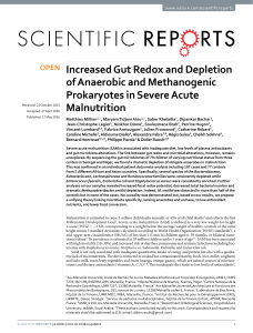 Increased gut redox and depletion of anaerobic and methanogenic