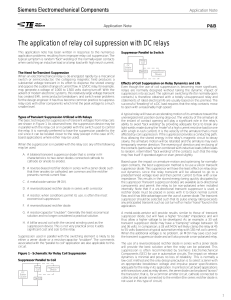 The application of relay coil suppression with DC