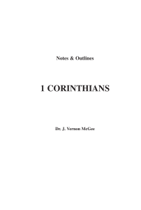 1 corinthians - Thru the Bible