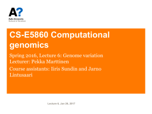 Lecture 6: Genome variation File