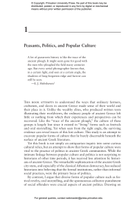 Peasants, Politics, and Popular Culture