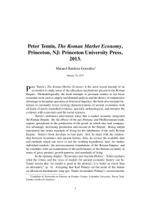 Peter Temin, The Roman Market Economy, Princeton, NJ: Princeton