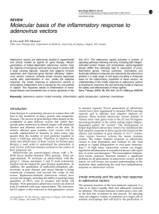 Molecular basis of the inflammatory response to adenovirus