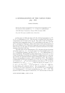 A GENERALIZATION OF THE CARTAN FORM pdq − H dt