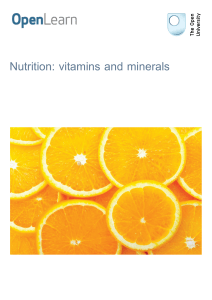 Nutrition: vitamins and minerals