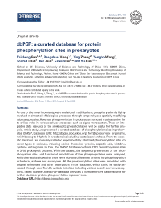 a curated database for protein phosphorylation sites in prokaryotes