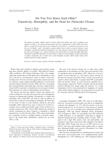 Do you two know each other? Transitivity, homophily