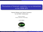 Fluctuations of kinematic quantities in p+p interactions at the CERN