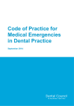 Code of Practice for Medical Emergencies in Dental