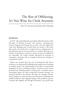 The Rise of Offshoring: It`s Not Wine for Cloth Anymore