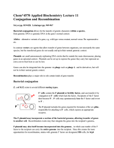 Chem*4570 Applied Biochemistry Lecture 11 Conjugation and